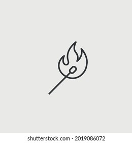 match stick vector icon fire