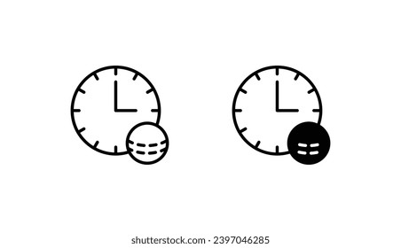 Coincidir diseño de icono de tiempo con ilustración de fondo blanco