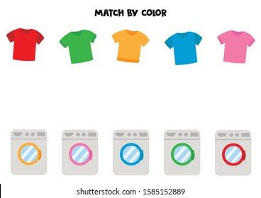 Match t-shirts and washing machines by color.