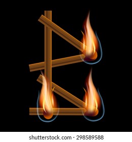 Match vector alphabet letter - "B" on a black background.