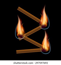 Match vector digit "three" on a black background.