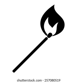 Match vector icon - black illustration