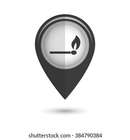 match - vector icon;  black map pointer