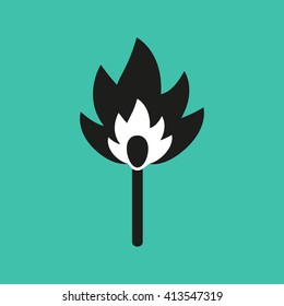 Match    vector icon. Illustration isolated on green  background for graphic and web design.