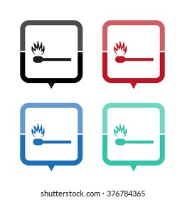 match - vector icon; map pointer;  message bubble