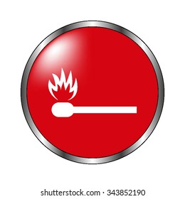 match - vector icon on the  red button