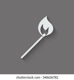 match vector icon with shadow