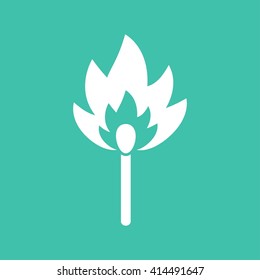 Match    vector icon. White  illustration isolated on green  background for graphic and web design.