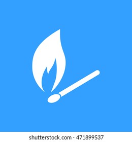 Match vector icon. White illustration isolated for graphic and web design.