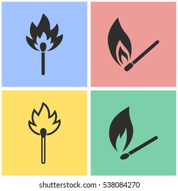 Match vector icons set. Illustration isolated for graphic and web design.