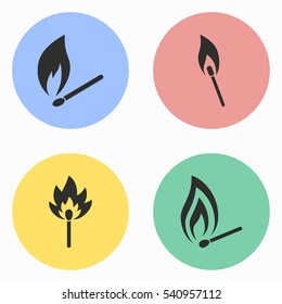 Match vector icons set. Illustration isolated for graphic and web design.