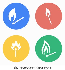 Match vector icons set. White illustration isolated for graphic and web design.