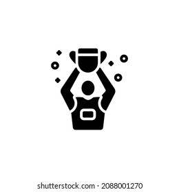 match winner icons designed in black solid style and glyph style in sports icons category