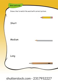 Match the word with the correct size of picture, Activity for pre shool years kids and toddlers.
