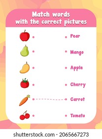 Match the words with the correct pictures illustration