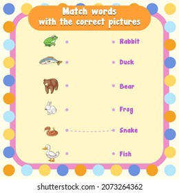 Match the words with the correct pictures illustration