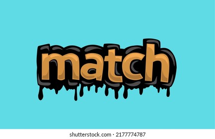 Diseño vectorial de escritura MATCH en fondo azul