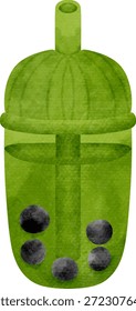 Matcha Bubble Tea Vector Clipart Green Tea Drink