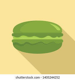 Matcha burger icon. Flat illustration of matcha burger vector icon for web design