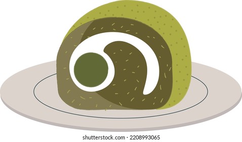 Matcha
Cake Roll. Matcha Dessert. Japanese Matcha Roll