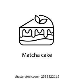 Matcha cake vector icon stock illustration