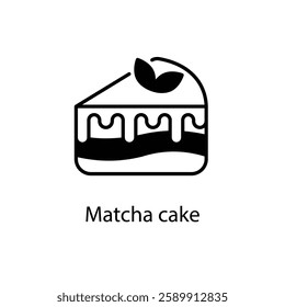 Matcha cake vector icon stock illustration