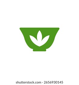 Inspiración de Vector con logotipo de tazón de cerámica Matcha