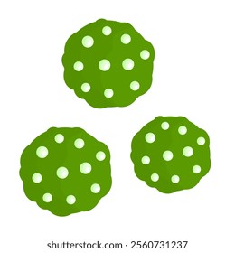Matcha chip cookies cartoon style. Round shape cookie clip art. Cookies vector illustration isolated in white background can use to education or food bussiness purpose