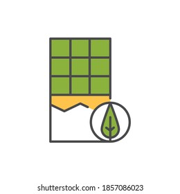 Matcha chocolate bar color line icon. Pictogram for web page, mobile app, promo.