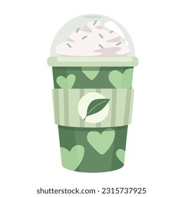 
matcha coffee with whipped cream and sprinkles