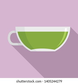 Matcha cup of tea icon. Flat illustration of matcha cup of tea vector icon for web design