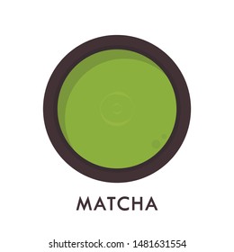 Matcha cup vector. green tea vector. wallpaper. free space for text. symbol. Matcha poster design.
