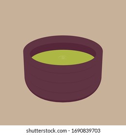 Matcha cup vector. green tea vector. wallpaper. free space for text. symbol. Matcha poster design.