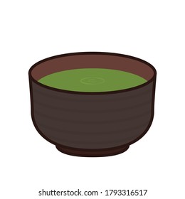 Matcha cup vector. green tea vector. wallpaper. free space for text. symbol.