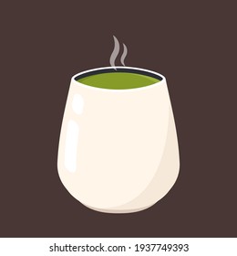 Matcha cup vector. green tea vector. wallpaper. free space for text. symbol.