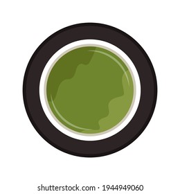 Matcha cup vector. green tea vector. wallpaper. free space for text. symbol. Matcha poster design.