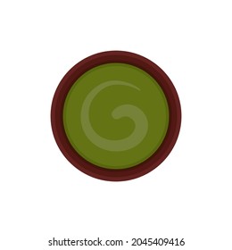 Matcha cup vector. green tea vector. wallpaper. free space for text. symbol. Matcha poster design.