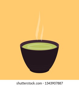 Matcha cup vector. symbol. wallpaper. free space for text. copy space.