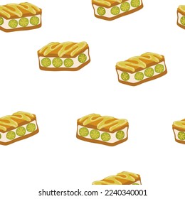El postre Matcha es impecable. Rollo Matcha Japonés. La comida asiática. Perfecto para la cafetería del restaurante y los menús impresos. Dibujo a mano vectora ilustración de caricatura. 