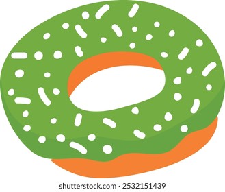 Icono de color de rosca Matcha. Delicioso pastel dulce