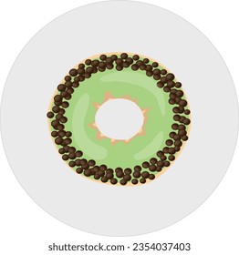 Piroma de nuez de Matcha con capullos de chochocips
