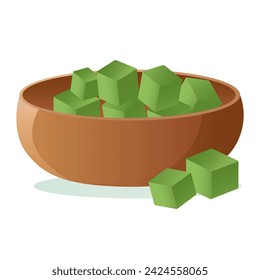 Matcha element of colorful set. This enchanting illustration skillfully blend artistic design elements with a delightful cartoon style against a pure white background. Vector illustration.
