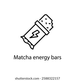 Matcha energy bars vector icon stock illustration