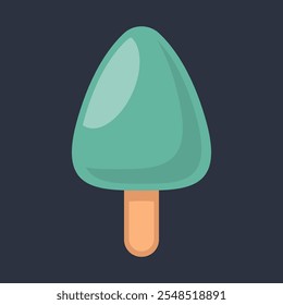 matcha flavor ice cream stick in flat vector design.