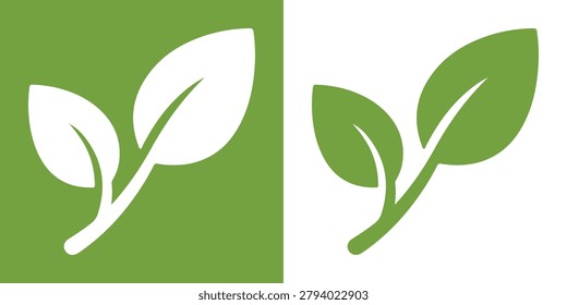 Matcha Fresh Leaf Vector Icon