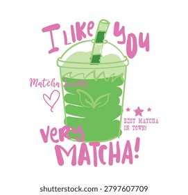 Matcha green tea cup