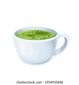 Matcha green tea en tasse, illustration vectorielle. boisson nationale japonaise