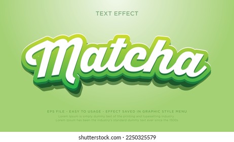 Matcha green tea editable text effect template	