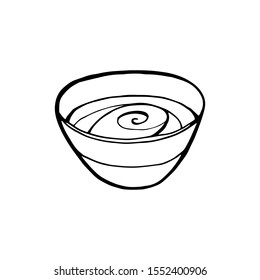 Matcha green tea hand drawn engraving illustration. Healthy drink ingredient for japanese, chinese tea ceremony.