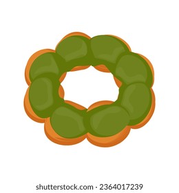 Matcha Green Tea Mochi Donut  illustration logo